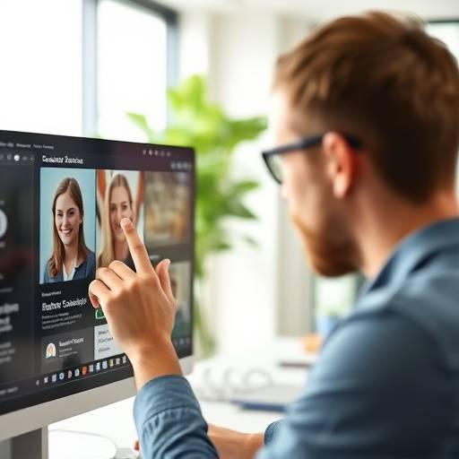 Accesibilidad web: Una persona utilizando un lector de pantalla para acceder a un sitio web.